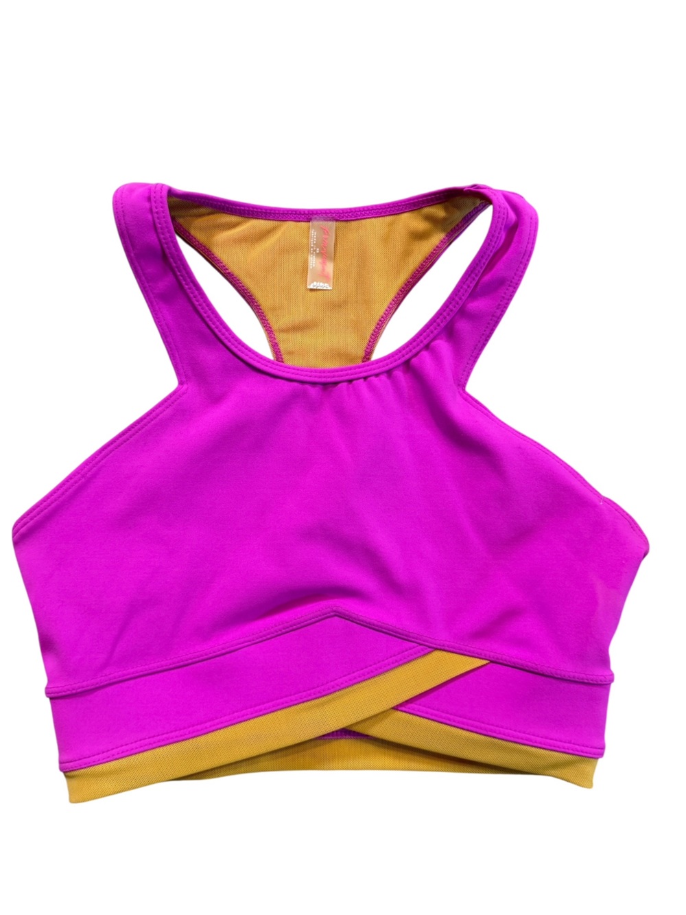 FP Movement by Free People XS Reversible Hot Pink & Mustard Racerback Sports Bra